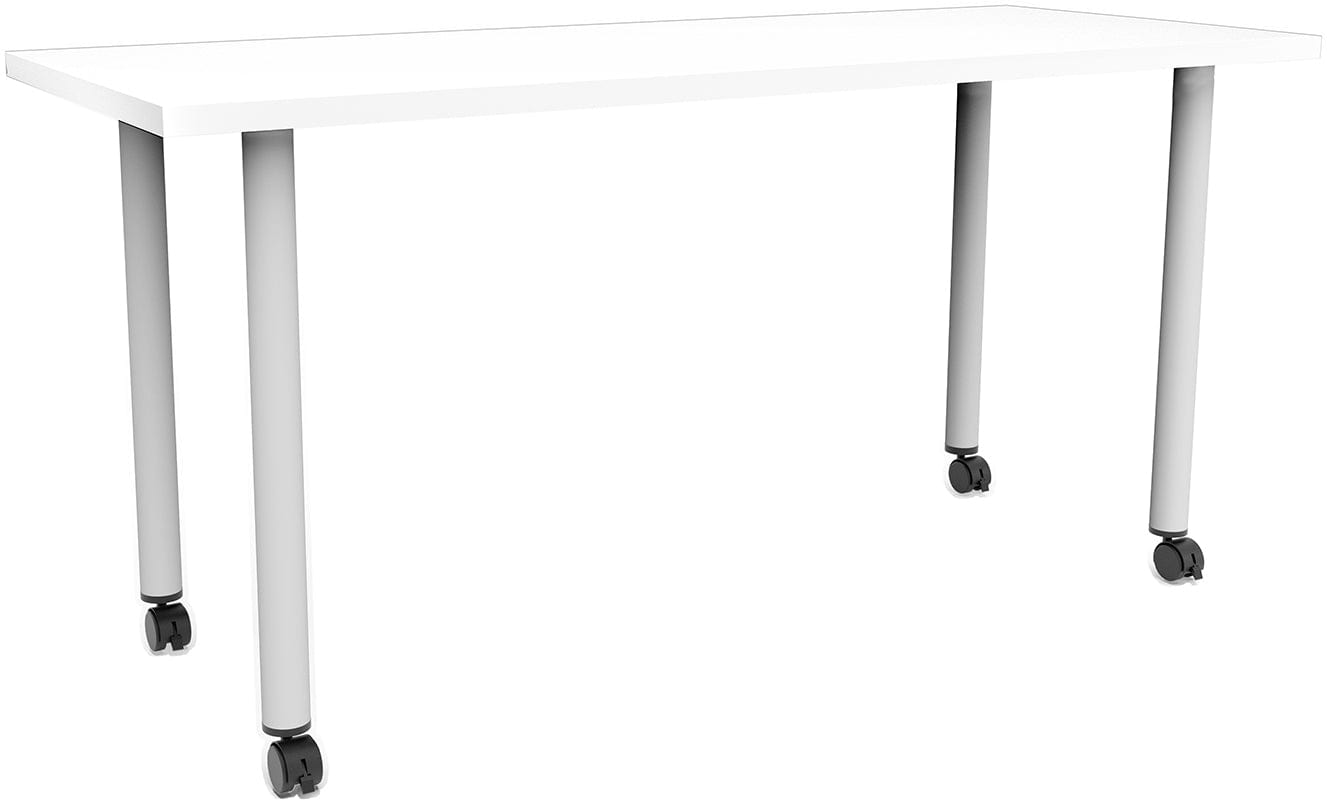 Safco JURNI 60 x 24 Inch Adjustable Height Multi-Purpose Table with Post Leg & Casters [JN6024NFXPCA] - Perfect for Office, Classroom, Conference Room & Home Workspace