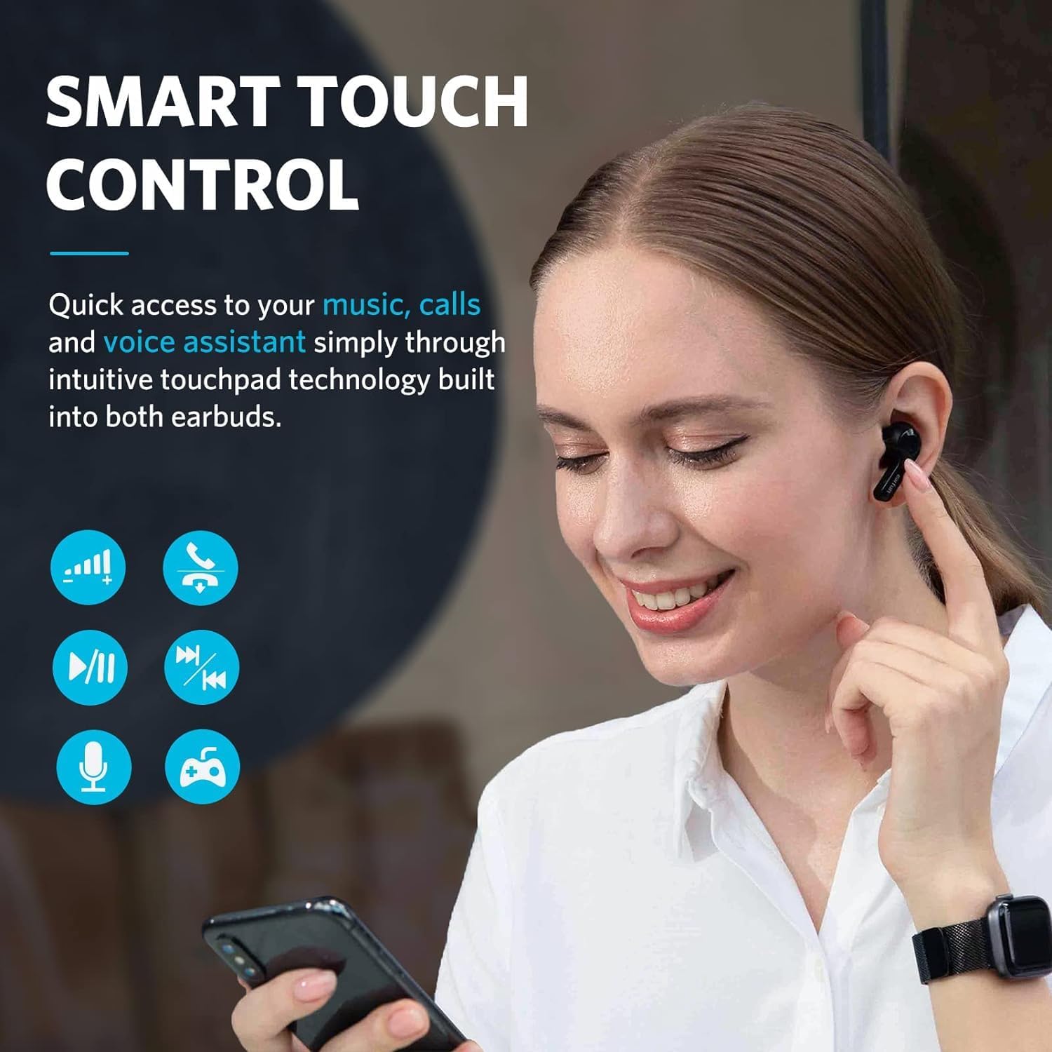 Bluetooth 5.3 Wireless Earbuds with 36H Battery & Wireless Charging Case - IPX7 Waterproof, Deep Bass, Noise Cancelling Mic - True TWS Earphones for Android iOS - Perfect for Sports, Workouts & Commuting