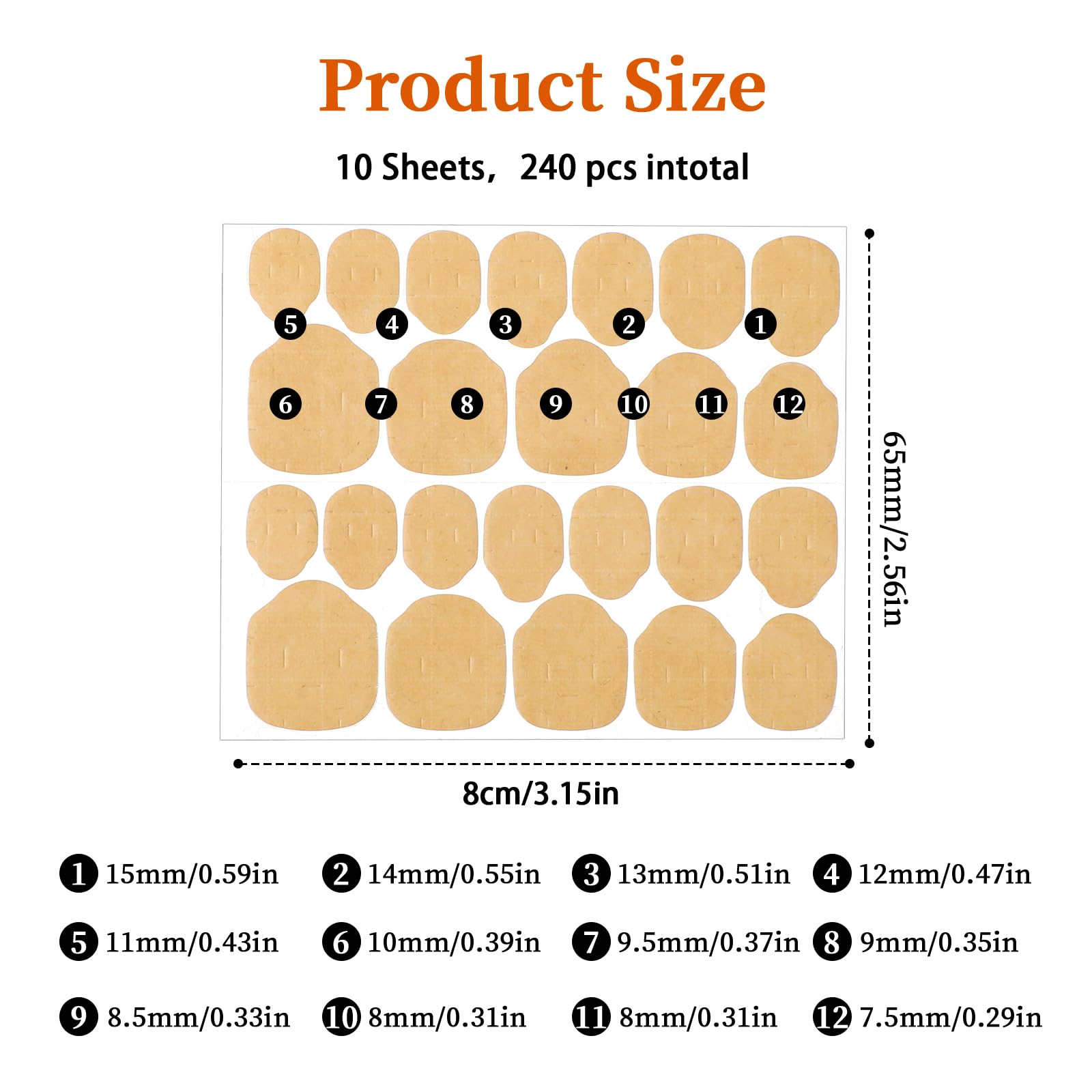 Clear Super Strong Nail Adhesive Tabs - 240 Pcs Waterproof Breathable Press-On Nail Stickers with Double-Sided Flexible Jelly Tape | Perfect for Salon, Home Manicures & False Nail Applications