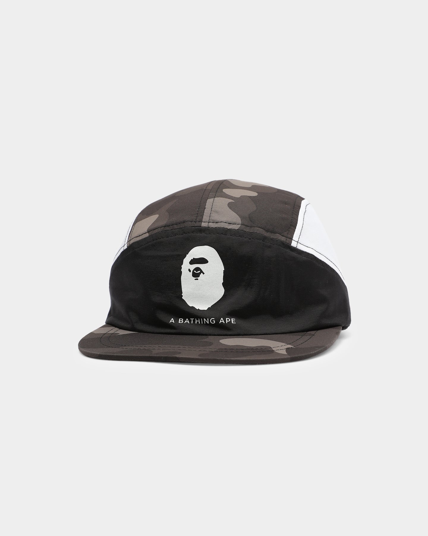 BAPE Camo Color Block 5-Panel Strapback Snapback Hat - Black | Streetwear Fashion, Hip Hop Style, Urban Outfits for Men & Women