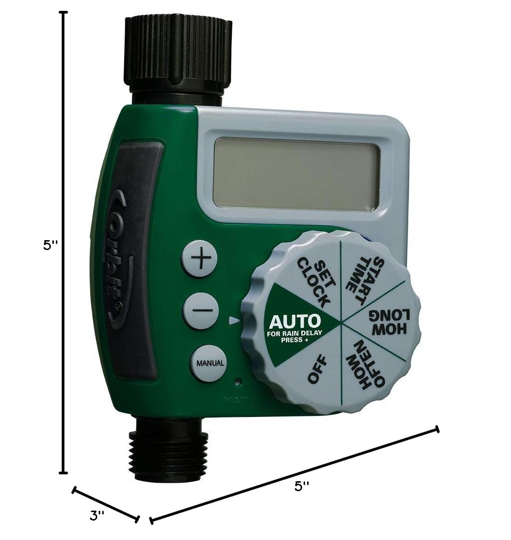3-Pack Orbit 62061Z 1-Outlet Programmable Hose Faucet Timer - Automatic Watering System for Garden, Lawn & Outdoor Plants | Easy Irrigation Control for Sprinklers & Drip Systems