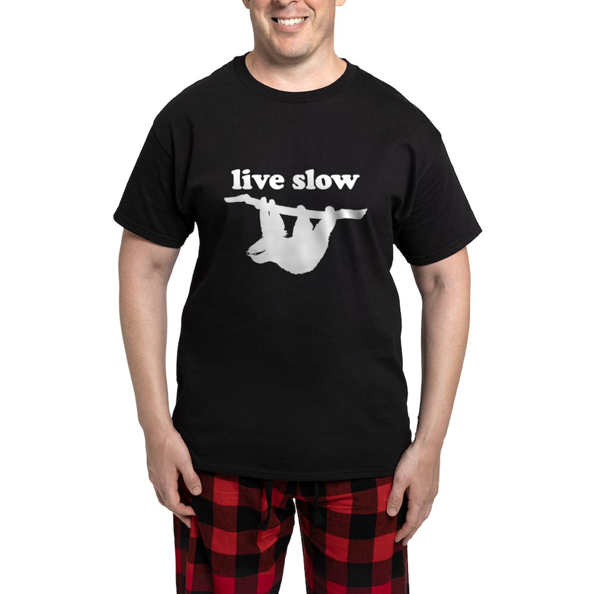 Live Slow Sloth Pajamas for Men - Soft & Comfortable Novelty Sleepwear Set - Perfect for Lounging, Sleepovers & Relaxing at Home
