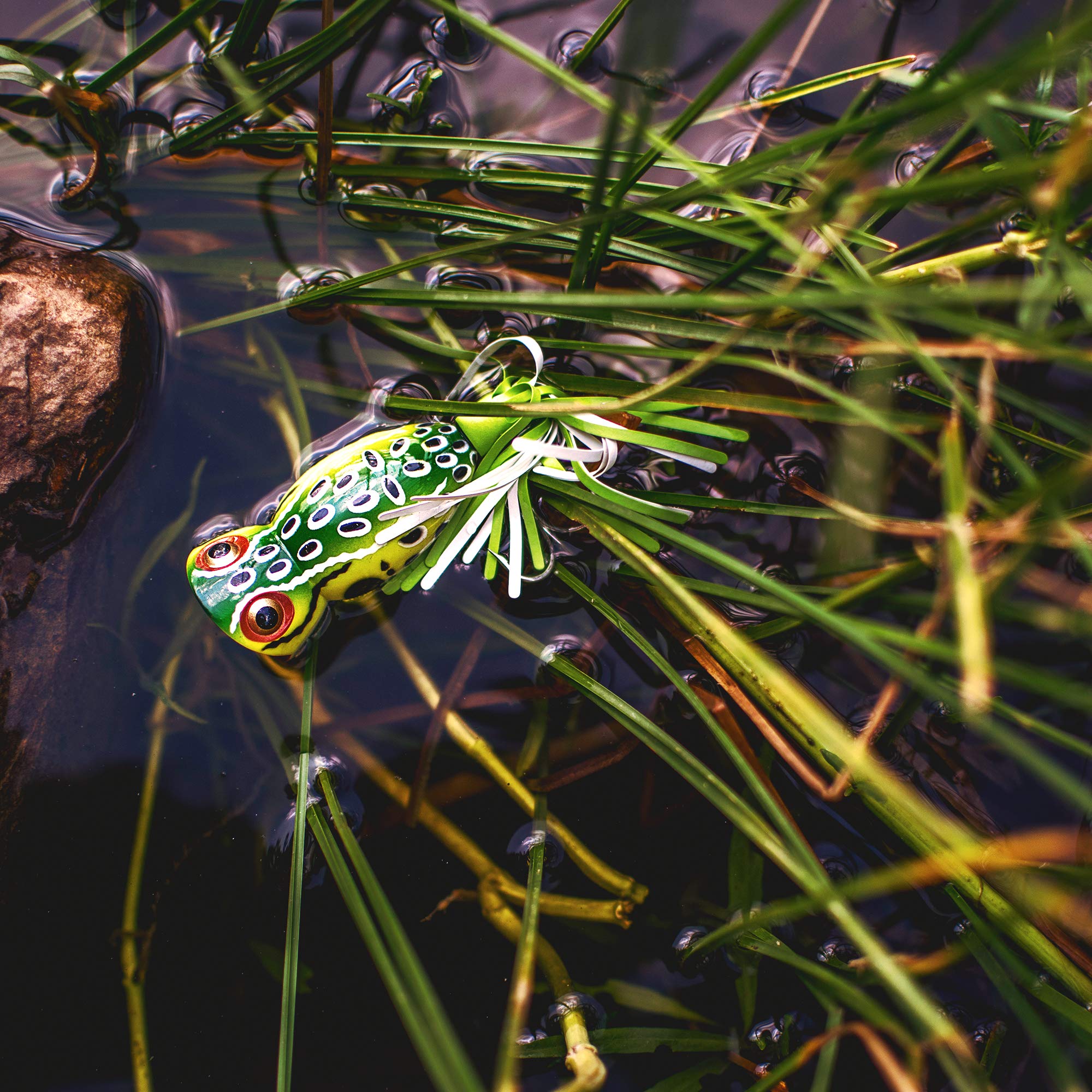Topwater Bass Fishing Lure - Hula Popper with Realistic Action for Freshwater & Saltwater - Perfect for Casting, Trolling, and Shore Fishing