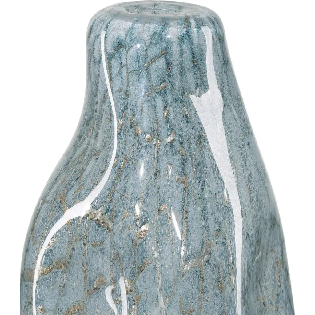 20 Inch Tyne Blue Glass Vase - Elegant Home Decor for Centerpieces, Wedding Bouquets & Floral Arrangements - Perfect for Living Room, Dining Table or Gift