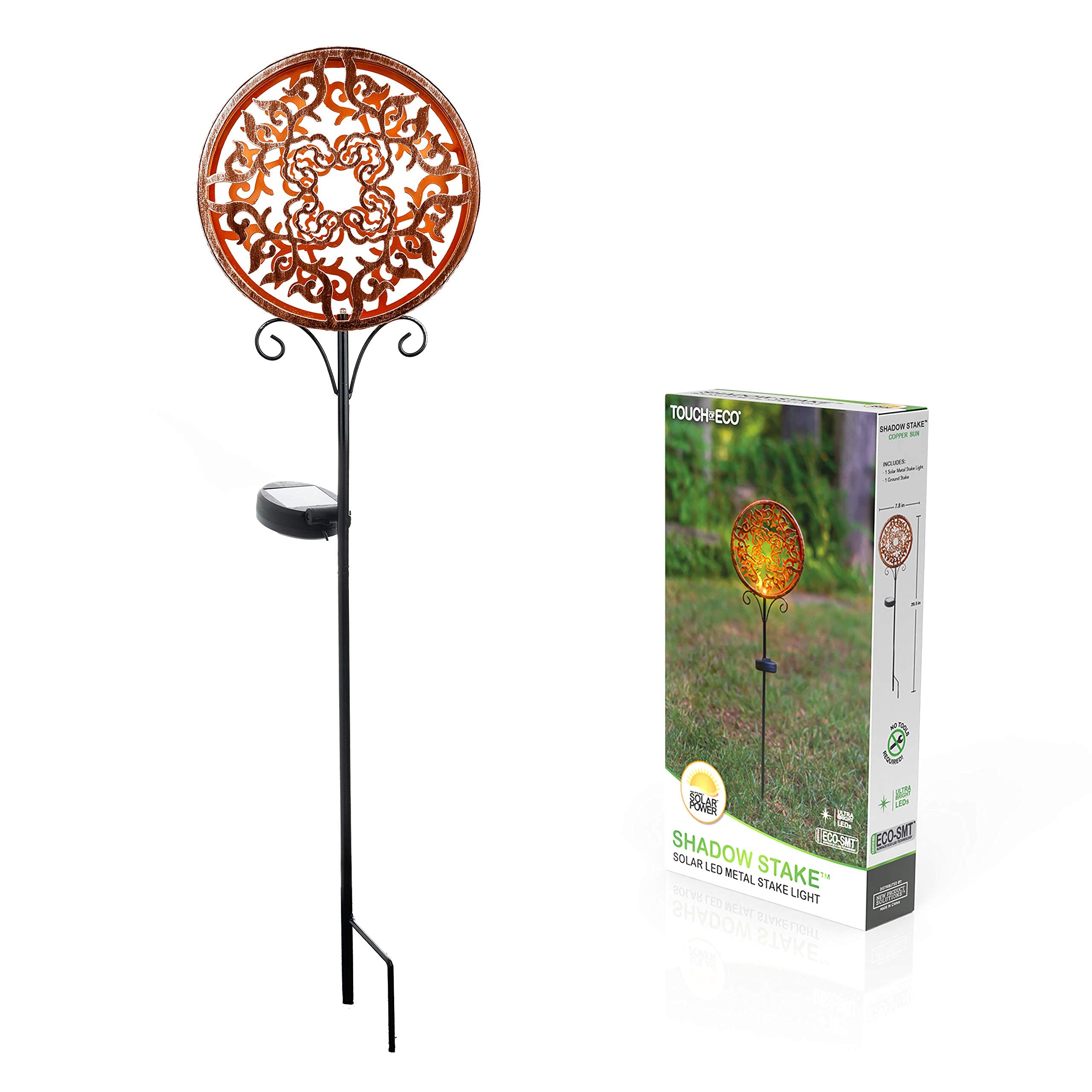 Solar Powered LED Stake Lights Outdoor - 2.5ft Copper Garden Pathway Lights, Waterproof Landscape Lighting for Yard, Patio, Walkway (Set of 6) - Perfect for Backyard, Driveway, and Outdoor Decor
