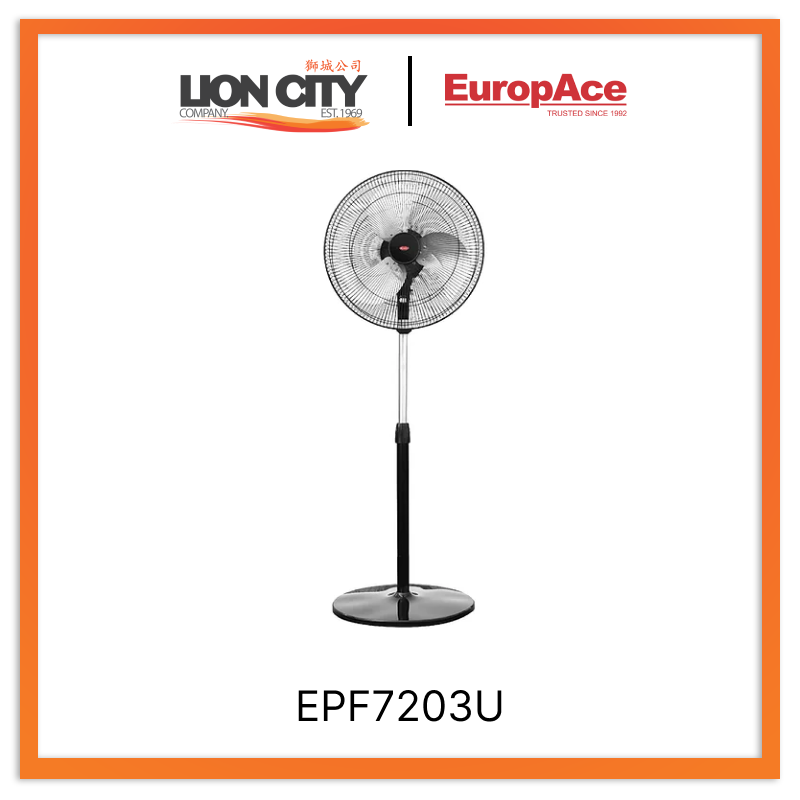 Europace EPF7203U 20 Inch Twin Turbo Power Stand Fan - High Velocity Cooling for Home, Office & Outdoor Use