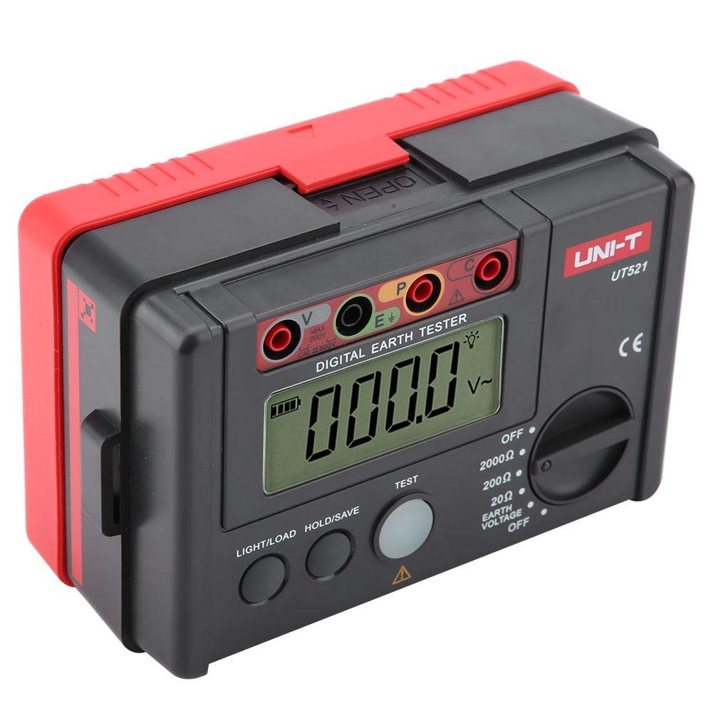 Digital Insulation Tester Megohmmeter 0-2000MΩ/0-200V with LCD Backlight - Professional Earth Ground Resistance & Voltage Meter for Electrical Safety Testing in Industrial, HVAC and Home Wiring Applications