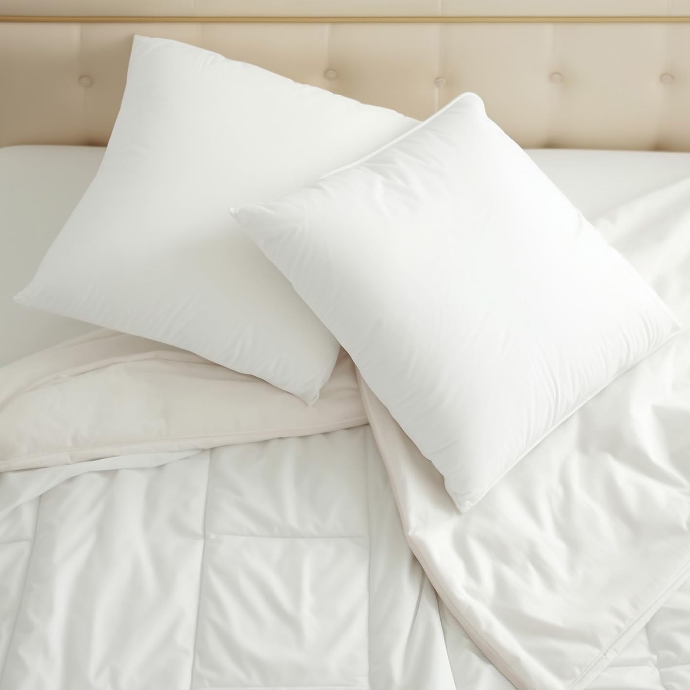 Premium 20x20 Inch White Throw Pillow Inserts Set of 2 - 100% Cotton Decorative Cushion Covers for Sofa, Bed & Home Decor - Perfect for Living Room, Bedroom & Hotel Styling