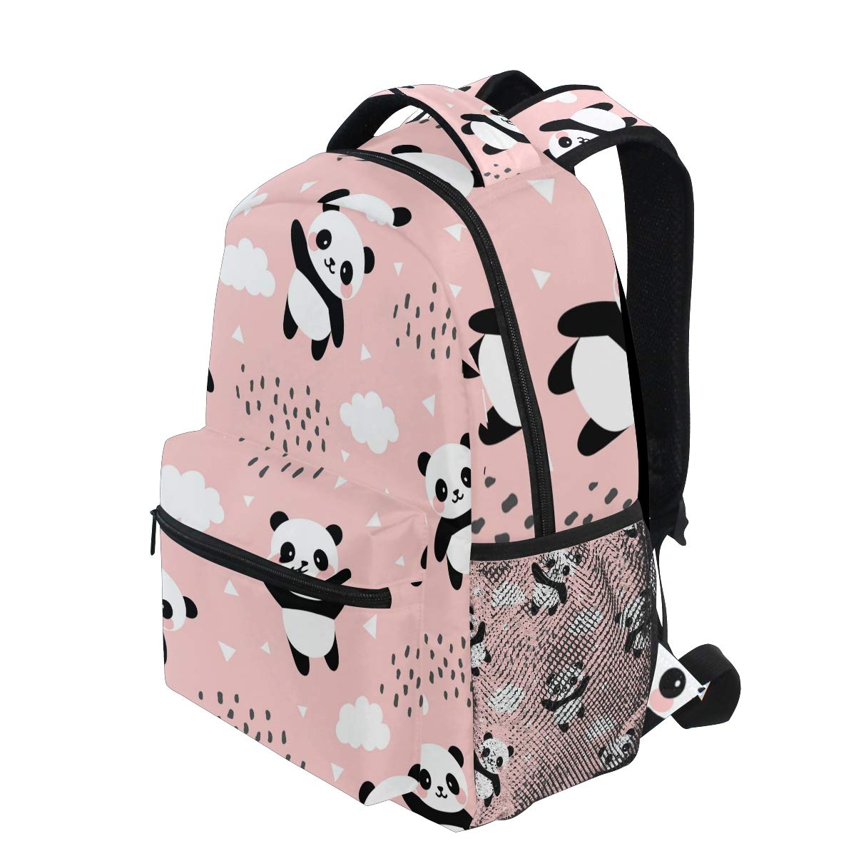 Qilmy Panda Backpack for Girls - Cute School Bookbag with Laptop Compartment, Lightweight Travel Daypack for Students (Pink) - Perfect for School, College, Travel & Daily Use
