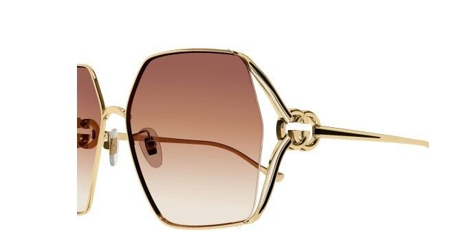 Gucci GG1322SA 004 Gold/Pink Oversized Gradient Square Women's Sunglasses - Luxury Designer Shades for Women, UV Protection, Fashion Sunglasses for Summer, Beach & Outdoor Activities