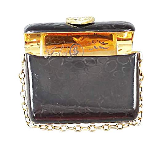 Rochard Black Purse Limoges Porcelain Box - Elegant Hand-Painted French Collectible Jewelry Trinket Box for Women - Perfect for Gift Giving, Home Decor & Jewelry Storage