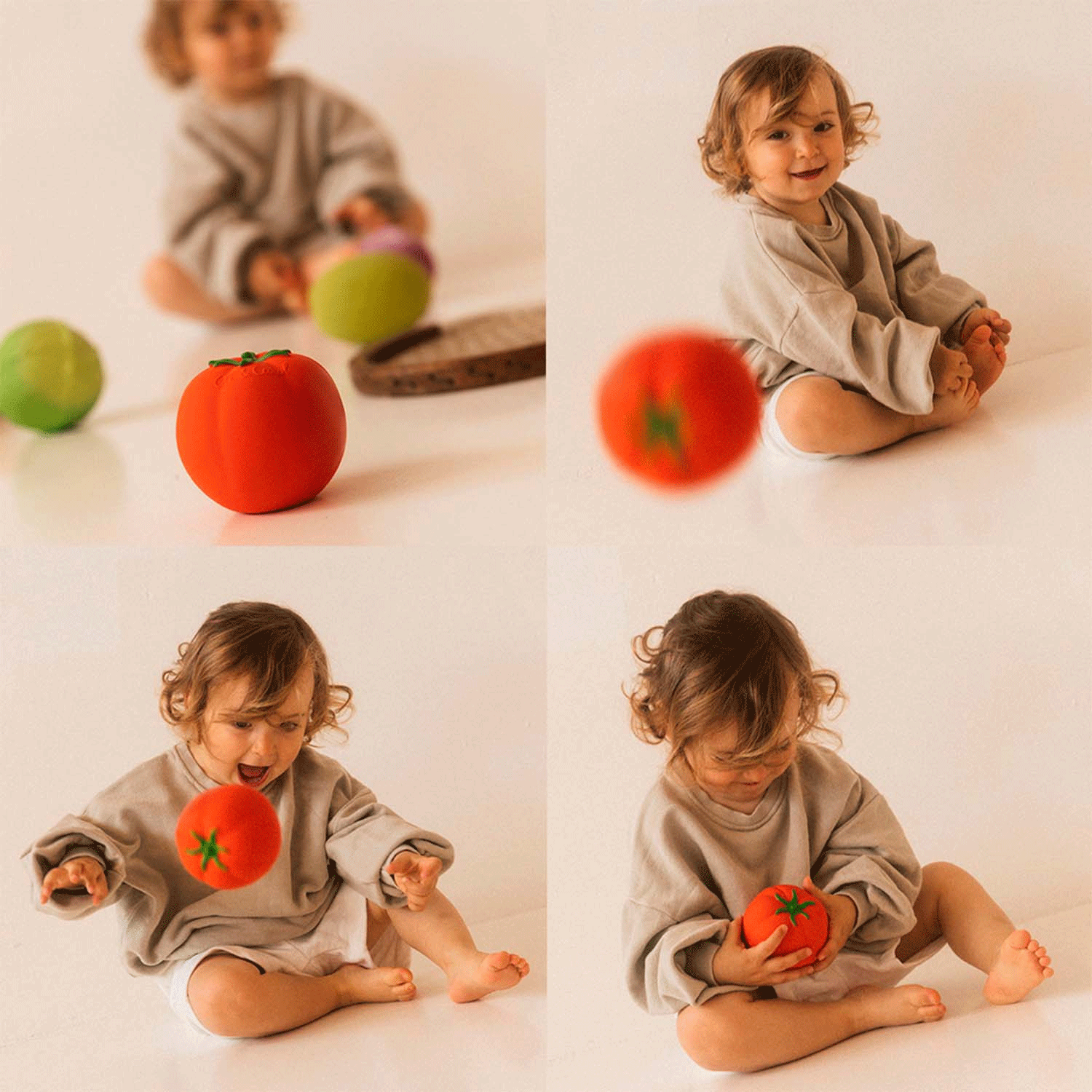 Oli and Carol Natural Rubber Sensory Baby Ball - Non-Toxic Teether Toy for Infants & Toddlers, Safe for Chewing & Playtime, Perfect for Early Learning & Sensory Development