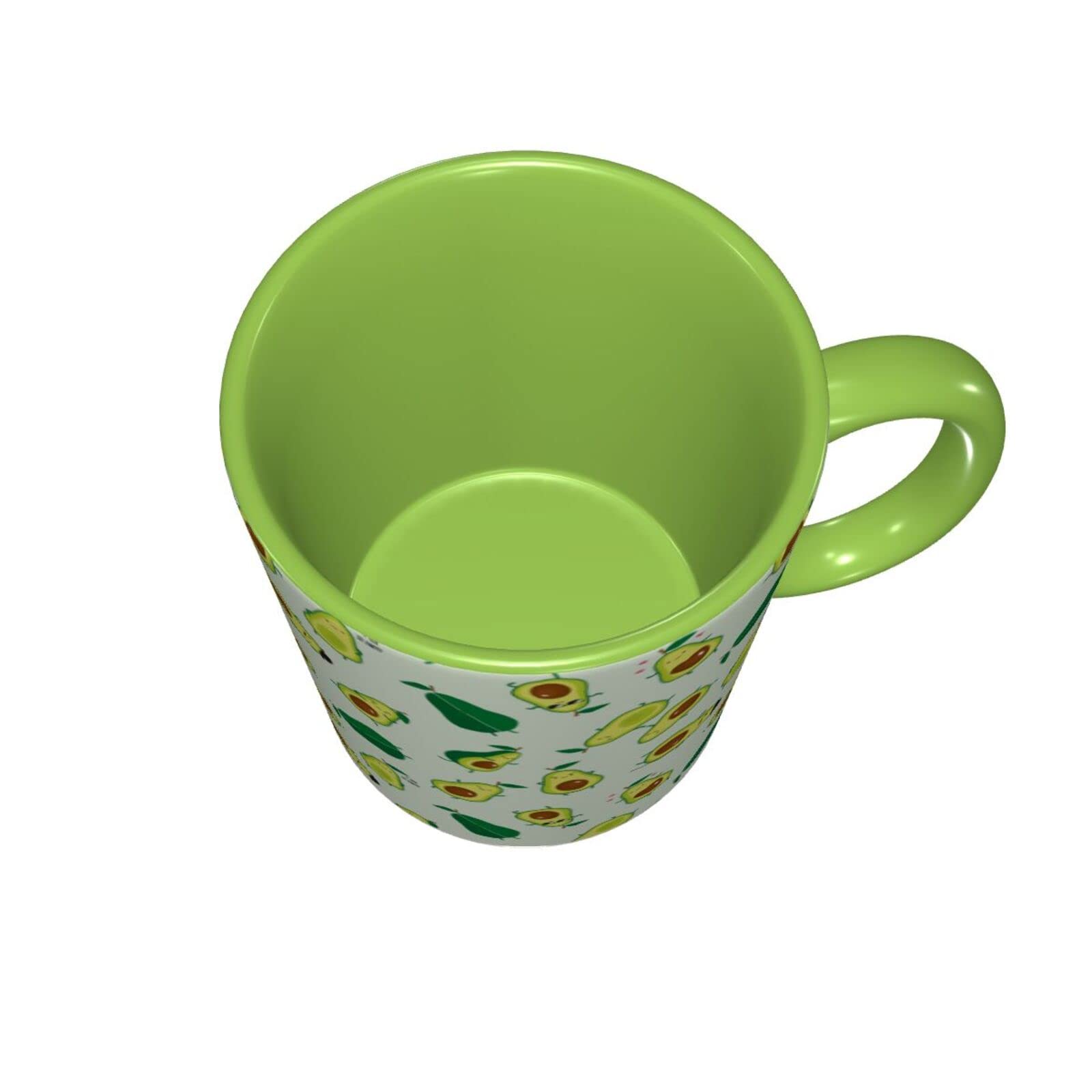 Funny Green Ceramic Avocado Coffee Mug with Handle - Dishwasher & Microwave Safe - Perfect for Home, Office & Gifts