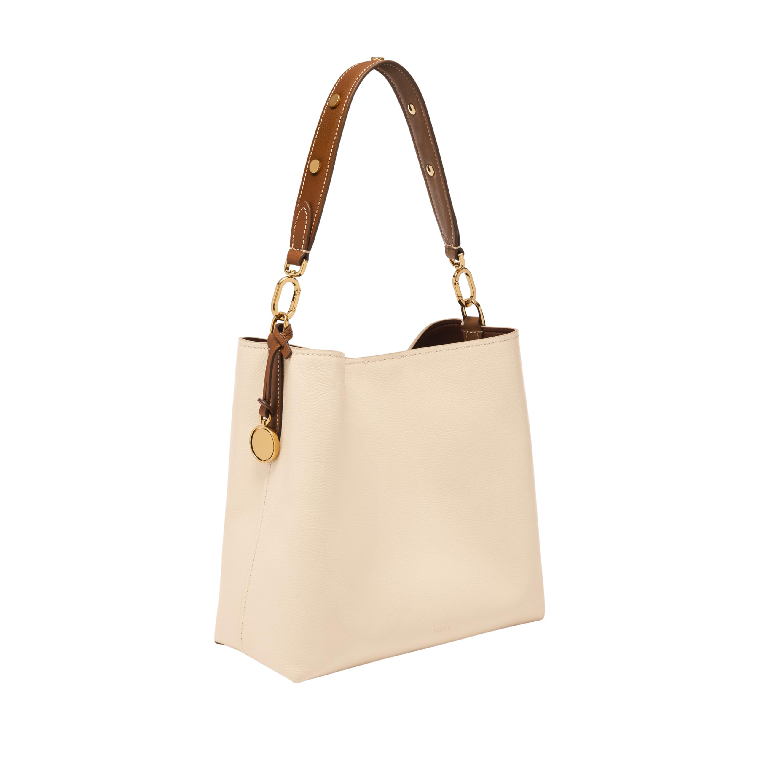 Fossil Jessie Shoulder Bag for Women - Vanilla & Saddle Colorblock Crossbody Purse - Perfect for Work, Travel & Everyday Use