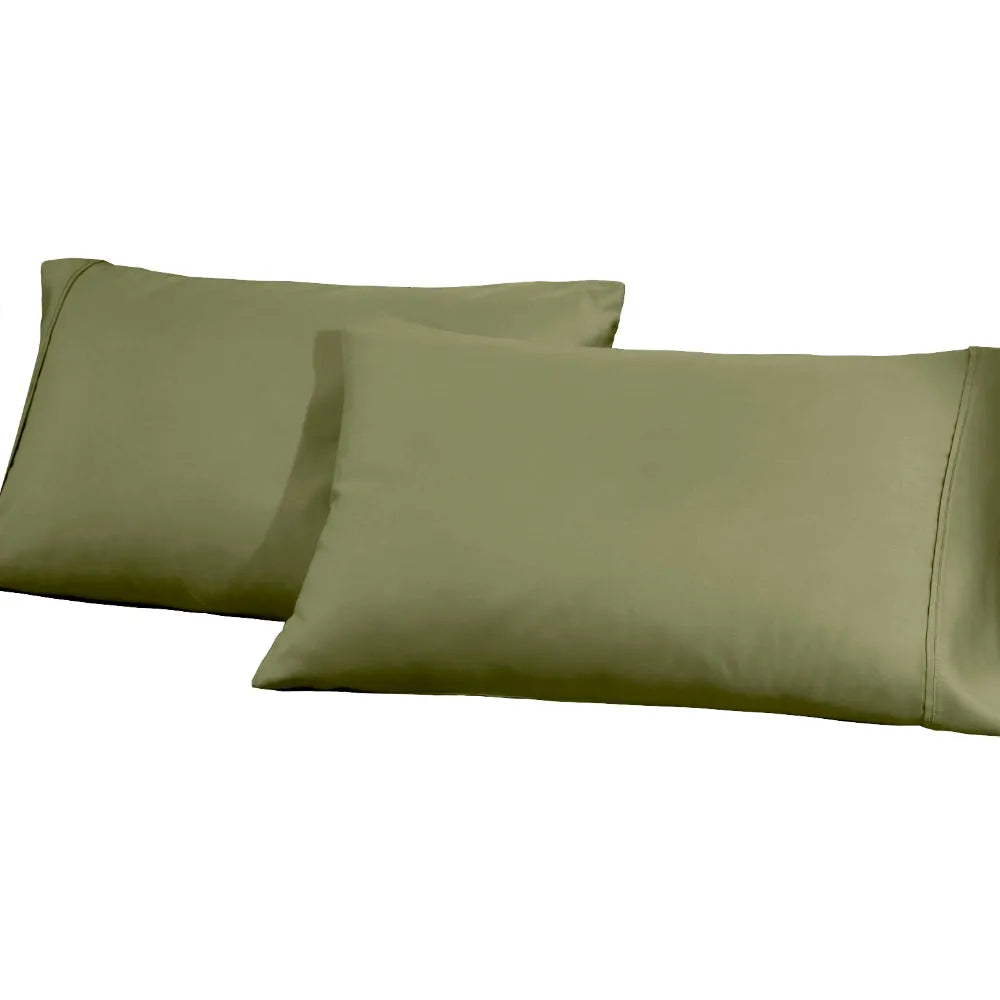 Premium 1200 Thread Count Cotton Blend 2-Piece Solid Pillowcase Set - Ultra Soft & Breathable Bedding for Side Sleepers & Hot Sleepers - Perfect for Master Bedroom, Guest Room & Luxury Hotels