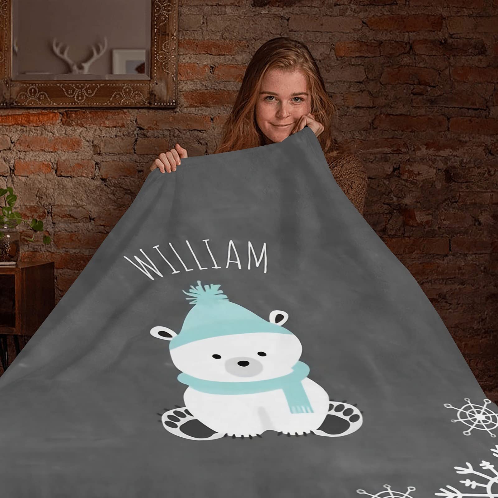 Personalized Baby Blanket with Name & Animals - Custom Soft Blanket for Newborn Boys & Girls - Neutral Nursery Decor Gift - Perfect for Cuddling, Swaddling & Nursery Styling