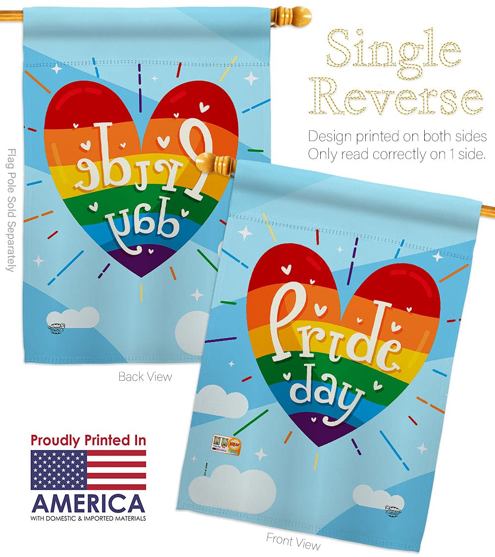 Rainbow Pride Flag Set - LGBT Gay Bisexual Pansexual Inclusive House & Yard Banner - 28x40 Inch Decorative Gift - Made in USA - Perfect for Pride Month, LGBTQ+ Events & Ally Support