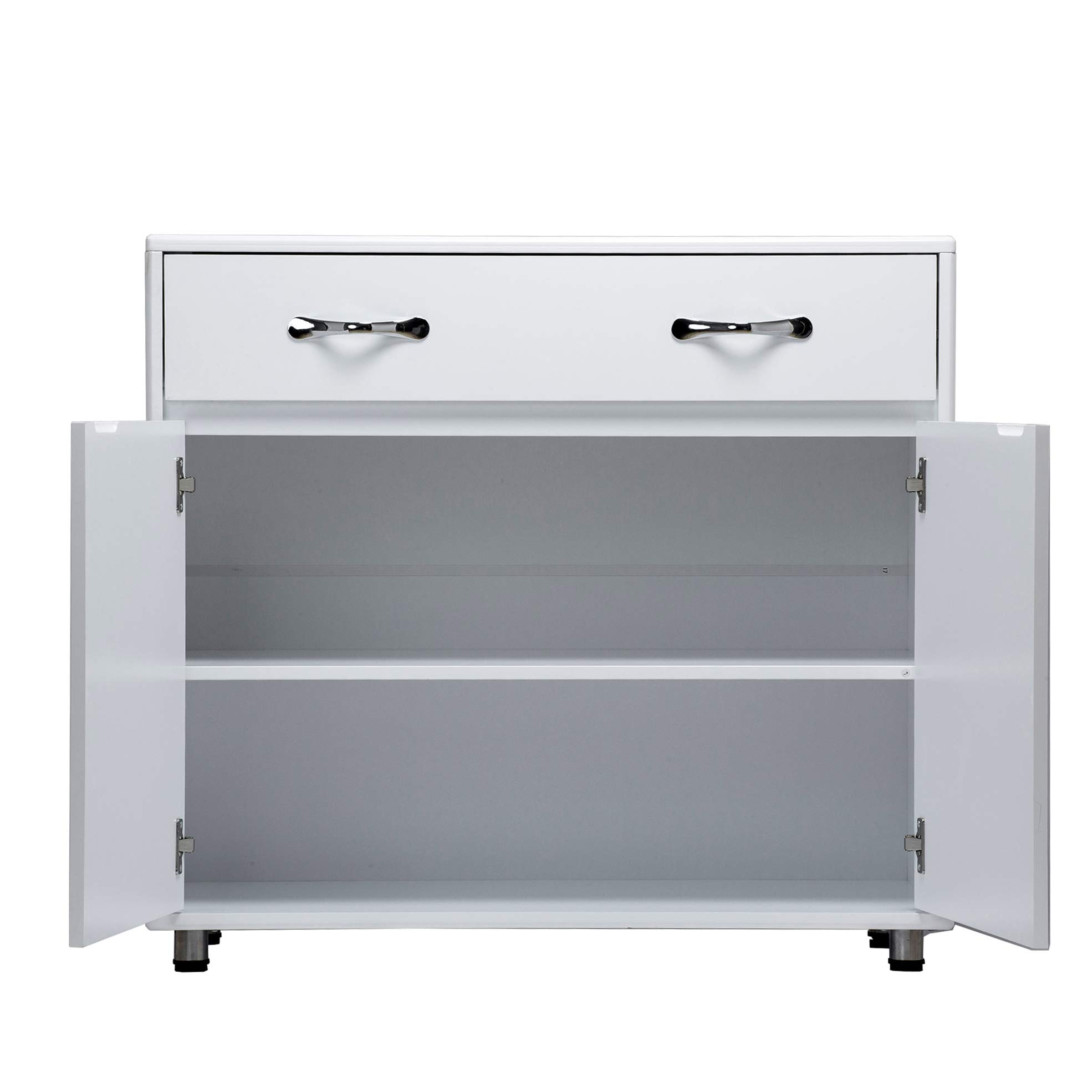 2-Door White Storage Cabinet - File Drawer Sideboard for Office, Kitchen & Home Organization | Perfect for Files, Dishes & Supplies Storage