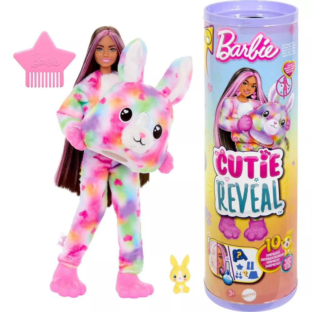 Barbie Cutie Reveal Rabbit Doll - Surprise Toy with 15+ Accessories for Kids, Perfect for Birthday Gifts & Pretend Play | Collectible Fashion Doll for Girls Ages 3+