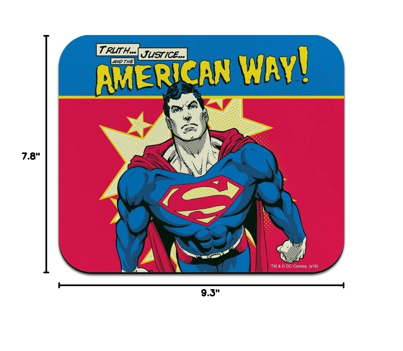 Superman The American Way Low Profile Thin Mouse Pad - Gaming & Office Desk Mat for PC, Laptop, Computer - Non-Slip Rubber Base - Perfect for Work, Study, and Gaming Setups