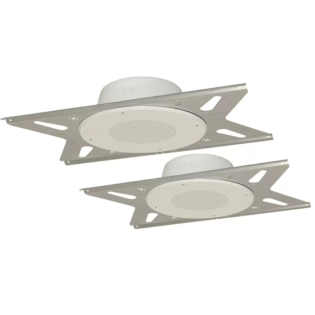 Lowell RPAK-810-72 8-Inch Dual Cone Ceiling Speaker (2-Pack) with 25/70V Transformer - 15W Power, 10 Oz Magnet - Includes Grille, Enclosure & Bridge - Perfect for Commercial Background Music, Restaurants & Retail Stores