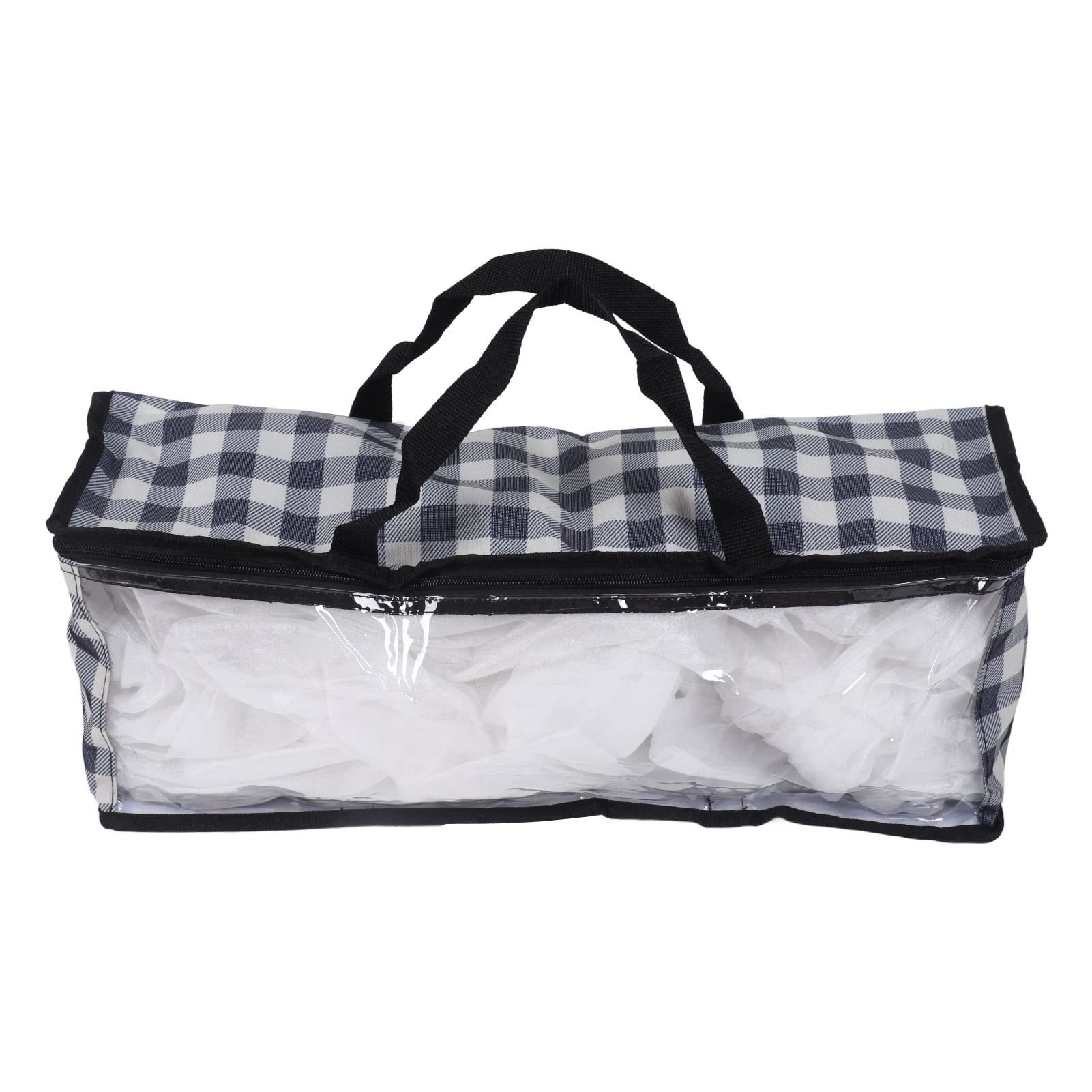 Aoutecen Multi-Purpose Storage Bags - Dustproof Clothes, Shoes & Books Organizer with Blue Plaid Design | Perfect for Travel, Home Organization & Seasonal Storage