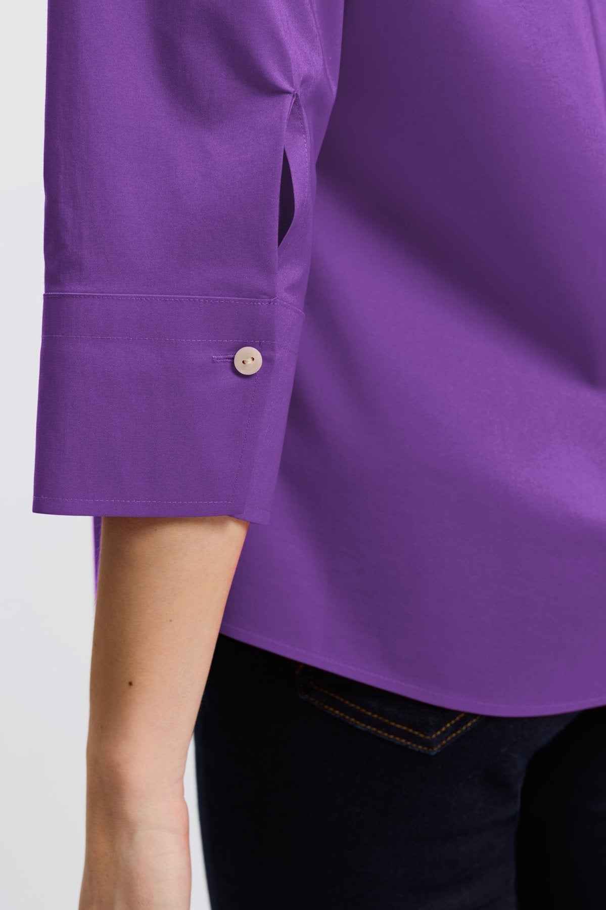 Mary No Iron Stretch 3/4 Sleeve Shirt - Wrinkle-Free Comfort Blouse for Women - Perfect for Office, Travel & Casual Wear