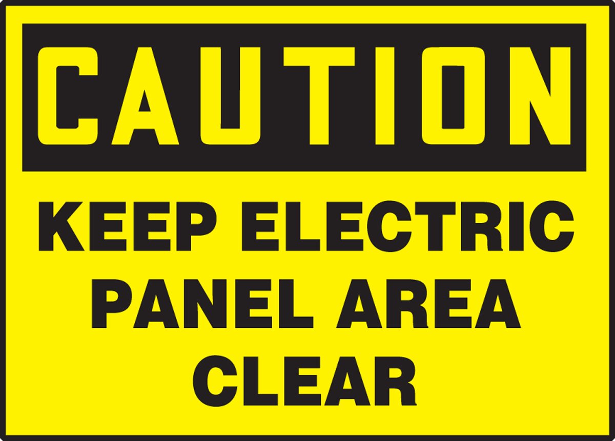 Keep Electric Panel Area Clear Sign - OSHA Compliant Safety Label for Electrical Panels - Perfect for Home, Office, and Industrial Use