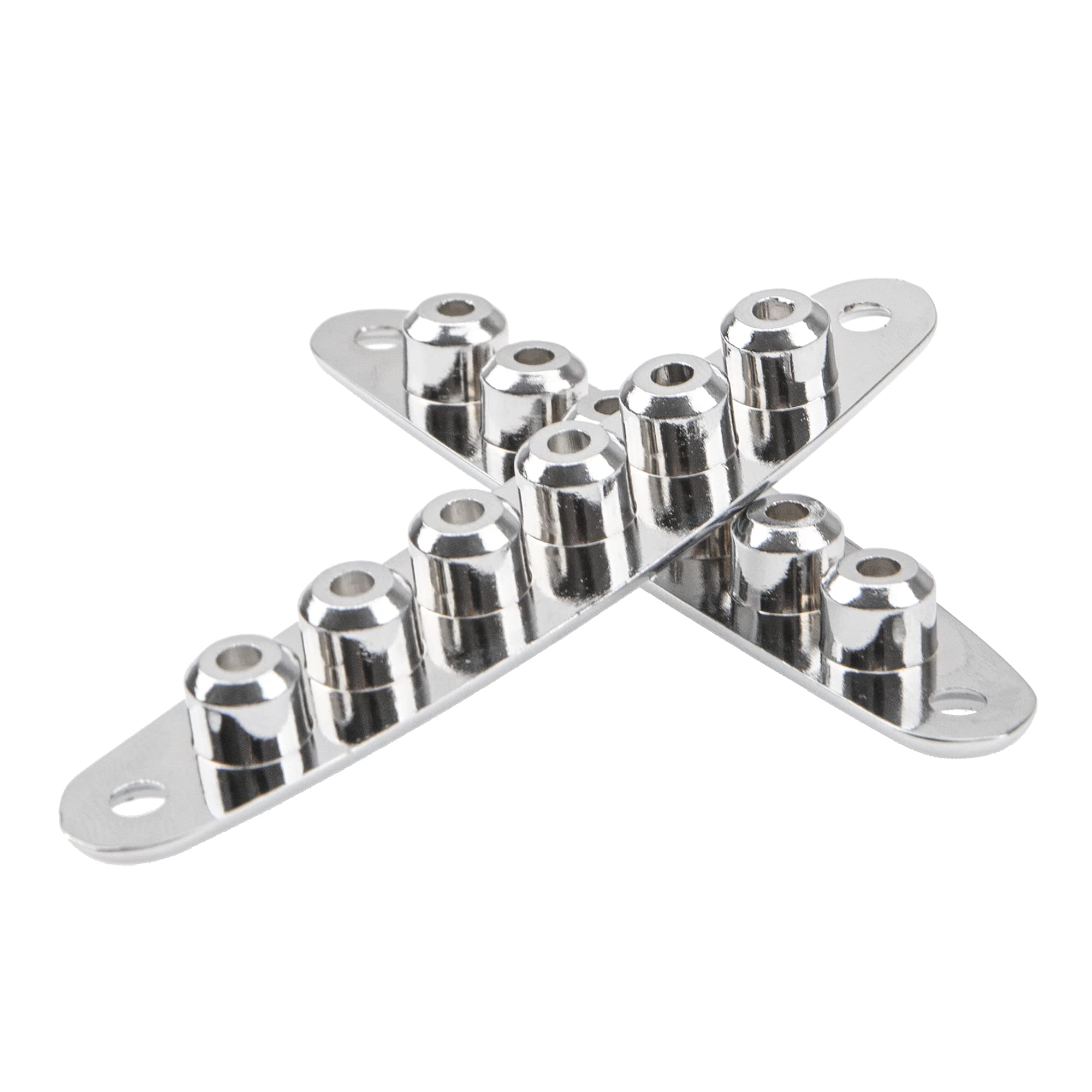 2Pcs Silver Guitar String Through Plate Bridge - Compatible with Electric Bass Guitar Parts - String Thru Body Ferrule Bushing Plate - Perfect for Guitar Repair & Custom Builds