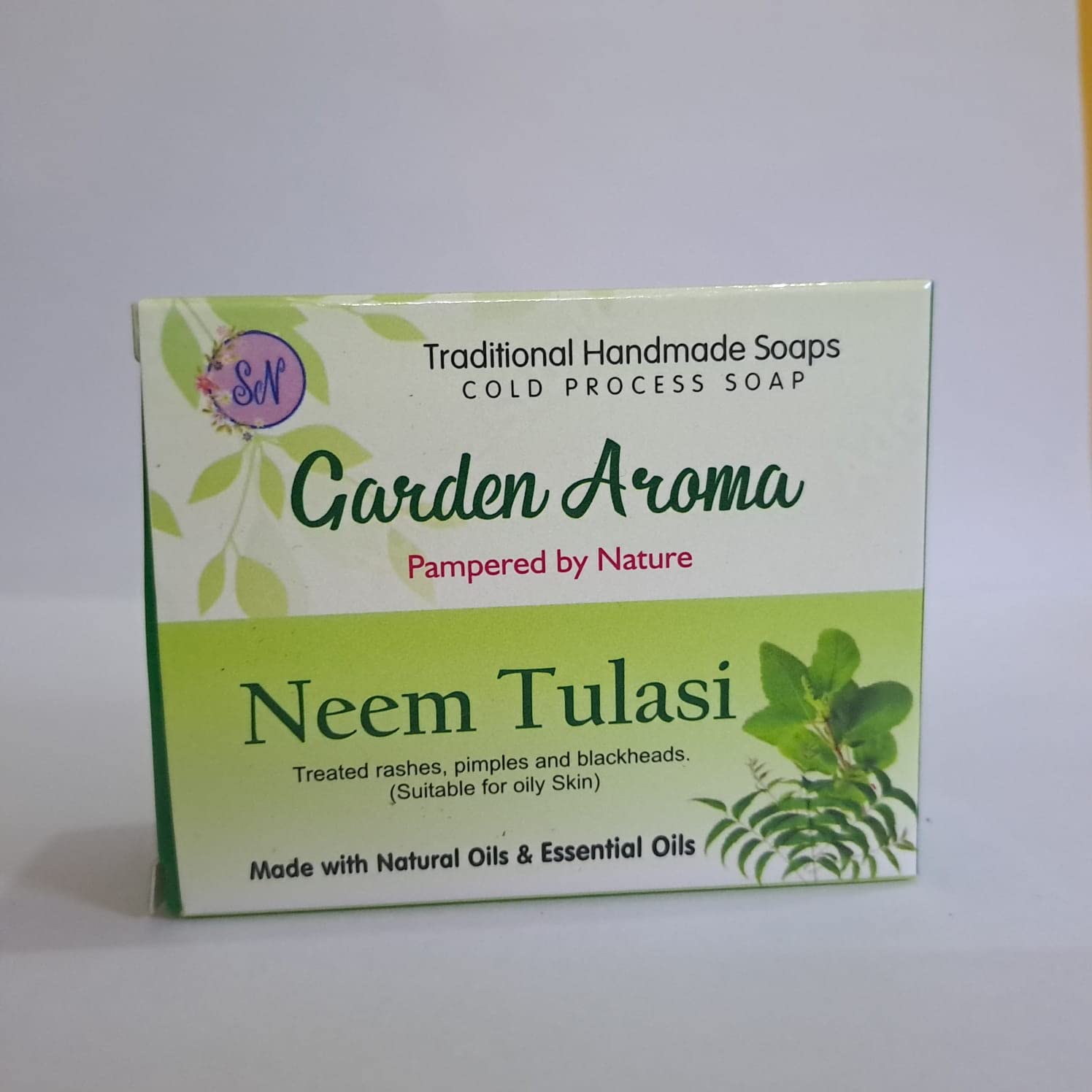 Neem Tulasi Herbal Handmade Cold Process Soap - Natural Ayurvedic Skincare for Acne, Eczema & Sensitive Skin - Perfect for Daily Cleansing & Relaxation