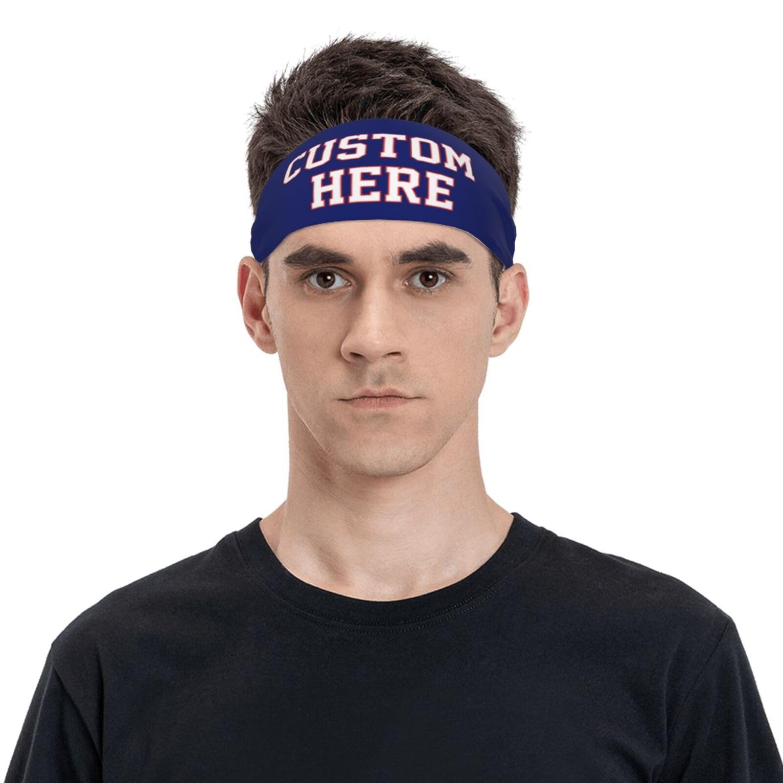 Custom Sports Headband with Logo - Moisture Wicking, Breathable & Elastic Unisex Sweatbands for Running, Yoga & Workouts - Add Your Text or Image