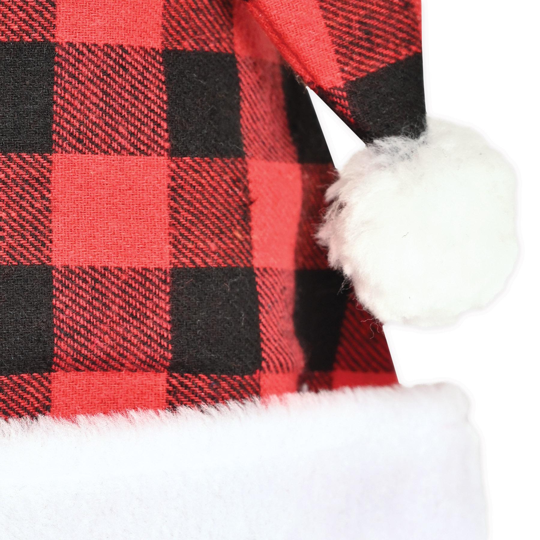 12 Pack Beistle Christmas Plaid Santa Hats - Red & Black Festive Holiday Party Hats for Xmas Celebrations, Office Parties & Family Gatherings