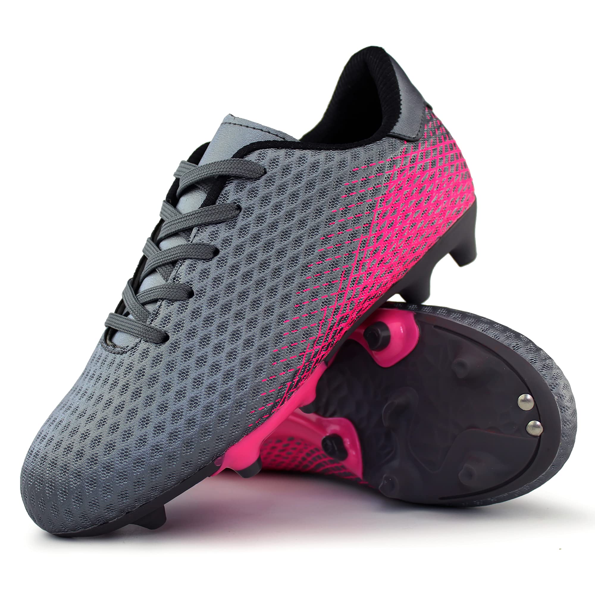 Hawkwell Kids Firm Ground Soccer Cleats - Comfortable Athletic Shoes for Toddler, Little Kid & Big Kid - Perfect for Outdoor Games, Training & Youth Soccer Matches