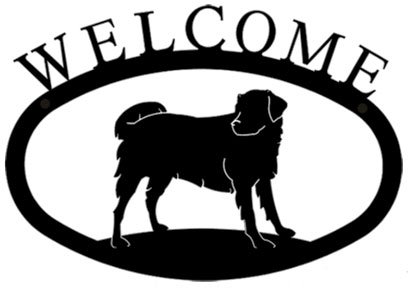Handmade Wrought Iron Welcome Sign with Dog Silhouette - Rustic Outdoor Decor for Porch, Garden, or Front Door Entryway
