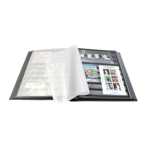 Premium Stamp Collecting Album - 32 Black Pages Stock Book for US Stamps | Organize & Display Your Stamp Collection | Perfect for Hobbyists & Collectors