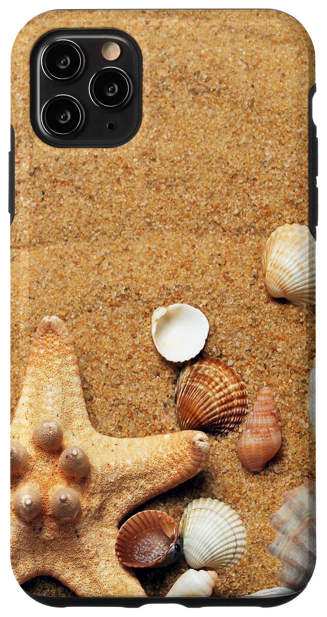 iPhone 11 Pro Max Case - Beach Seashells & Starfish Summer Design Phone Cover for Women & Men - Perfect for Vacation, Beach Trips & Outdoor Adventures