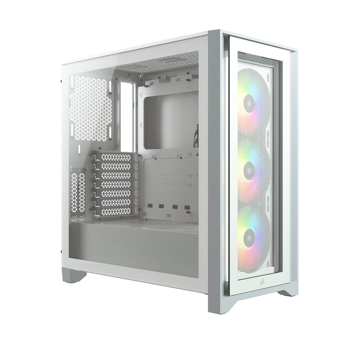 Corsair iCUE 4000X RGB Tempered Glass Mid Tower ATX PC Case - White | High Airflow Design with 3 RGB Fans | Perfect for Gaming & Streaming Setup