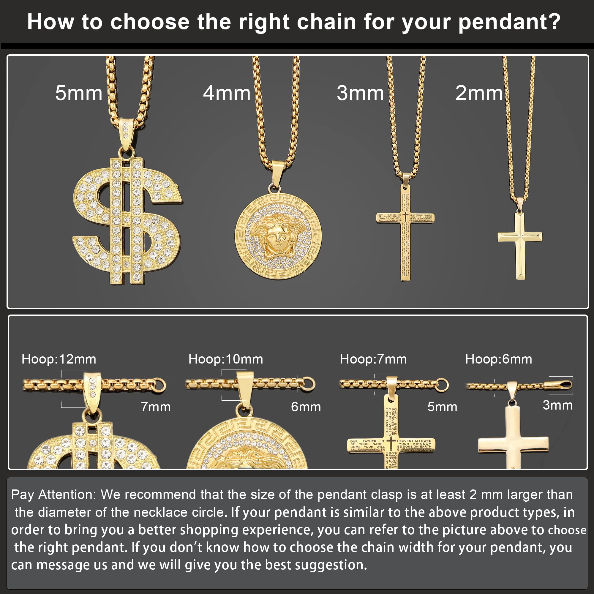 Stainless Steel Square Rolo Chain Necklace 2mm & 5mm - Round Box Chain Jewelry for Men & Women - Perfect for Everyday Wear, Gifts & Special Occasions
