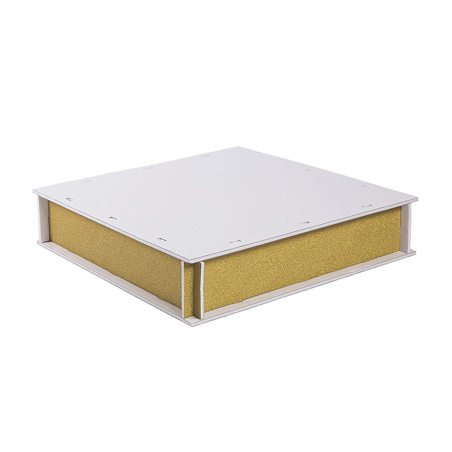 Square Gold Glitter Cake Stand - Elegant 10 Inch Dessert Display for Birthday, Wedding & Party Decor - 1 Piece - Perfect for Celebrations, Dessert Tables & Special Events