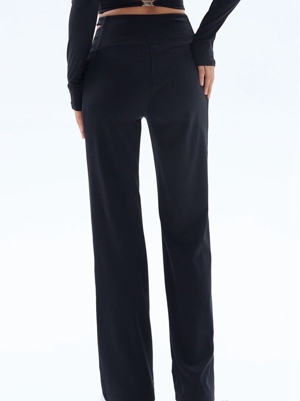 ZASUWA Women's Sexy High Waist Cutout Fashion Pants - Trendy Clubwear & Night Out Outfits for Parties & Dating