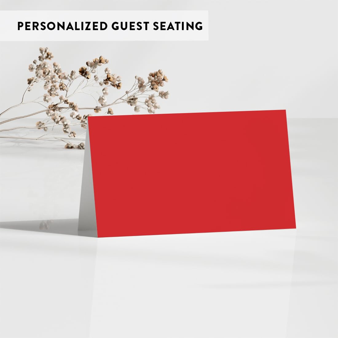 Andaz Press Printable Table Tent Place Cards - 20-Pack Red Blank Name Cards for Wedding, Bridal Shower, Graduation & Events | Perfect for Table Settings, Food Labels & Seat Placements