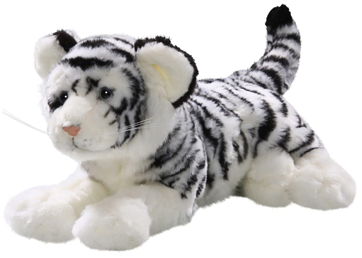 Carl Dick Tiger White Lying Plush Stuffed Animal - 12.5 inch (32cm) Soft Toy for Kids, Perfect for Cuddling, Nursery Decor, Birthday Gifts & Children's Room Accessories
