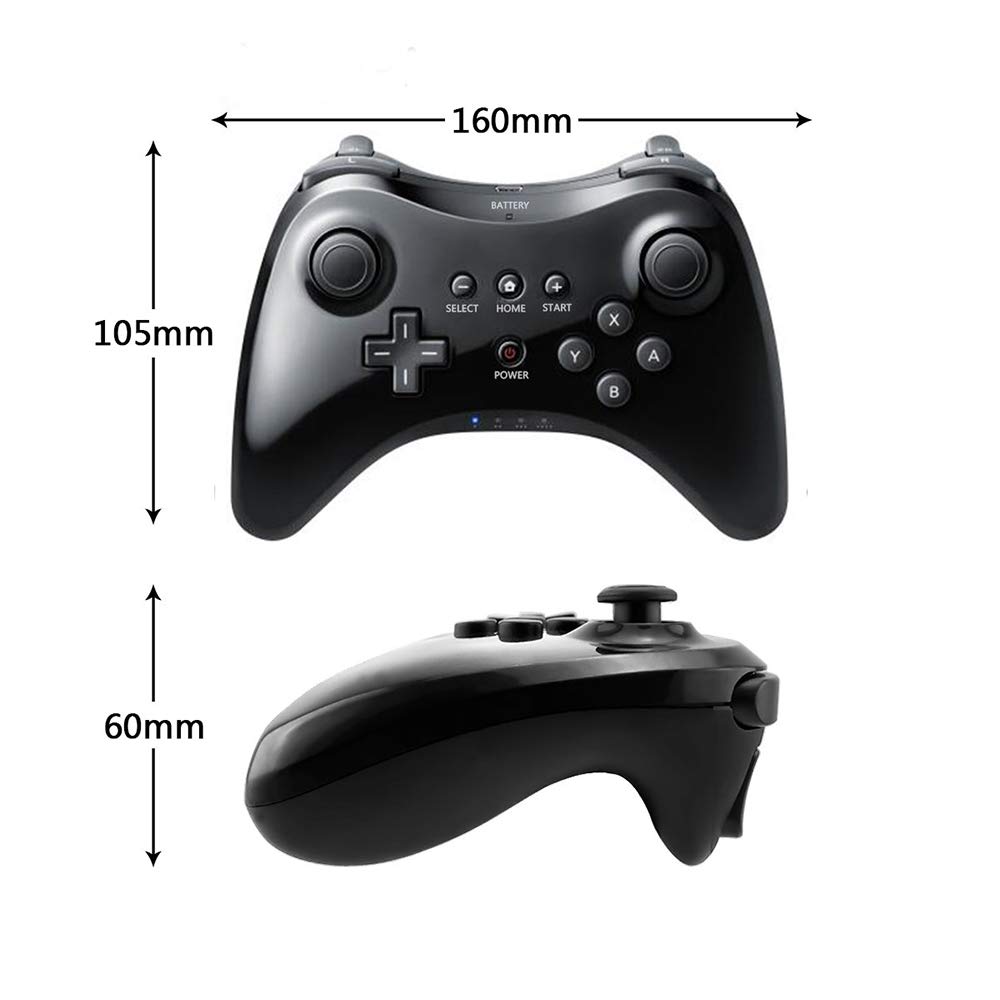 Premium Black Wireless Pro Game Controller - Compatible with Wii U, Nintendo Switch | Ergonomic Design for Long Gaming Sessions, Multiplayer & Competitive Play