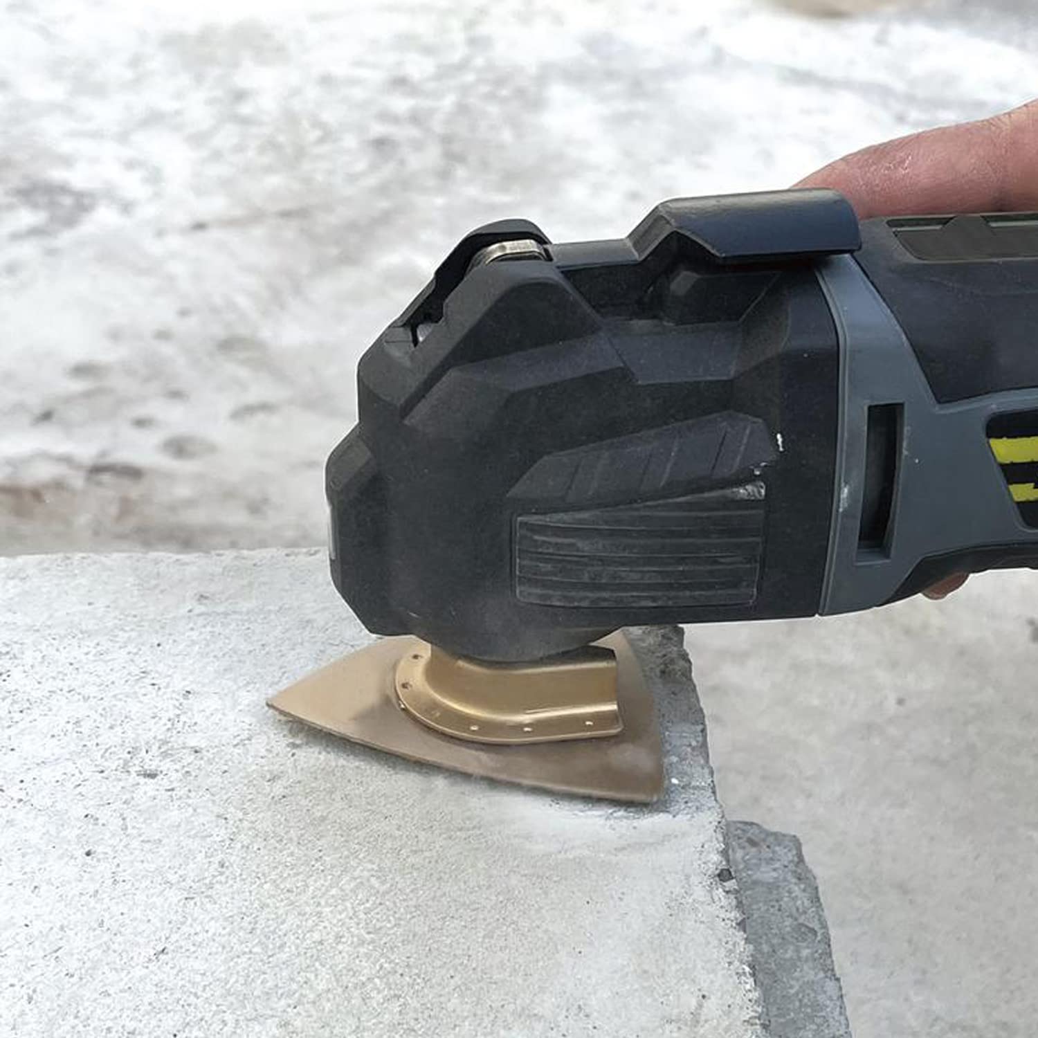 5pcs Triangular Carbide Grit Oscillating Multitool Blades - Durable Sanding Pads for Concrete, Masonry, Wood, Grout & Thinset Removal - Perfect for DIY Renovation, Floor Prep & Tile Installation Projects