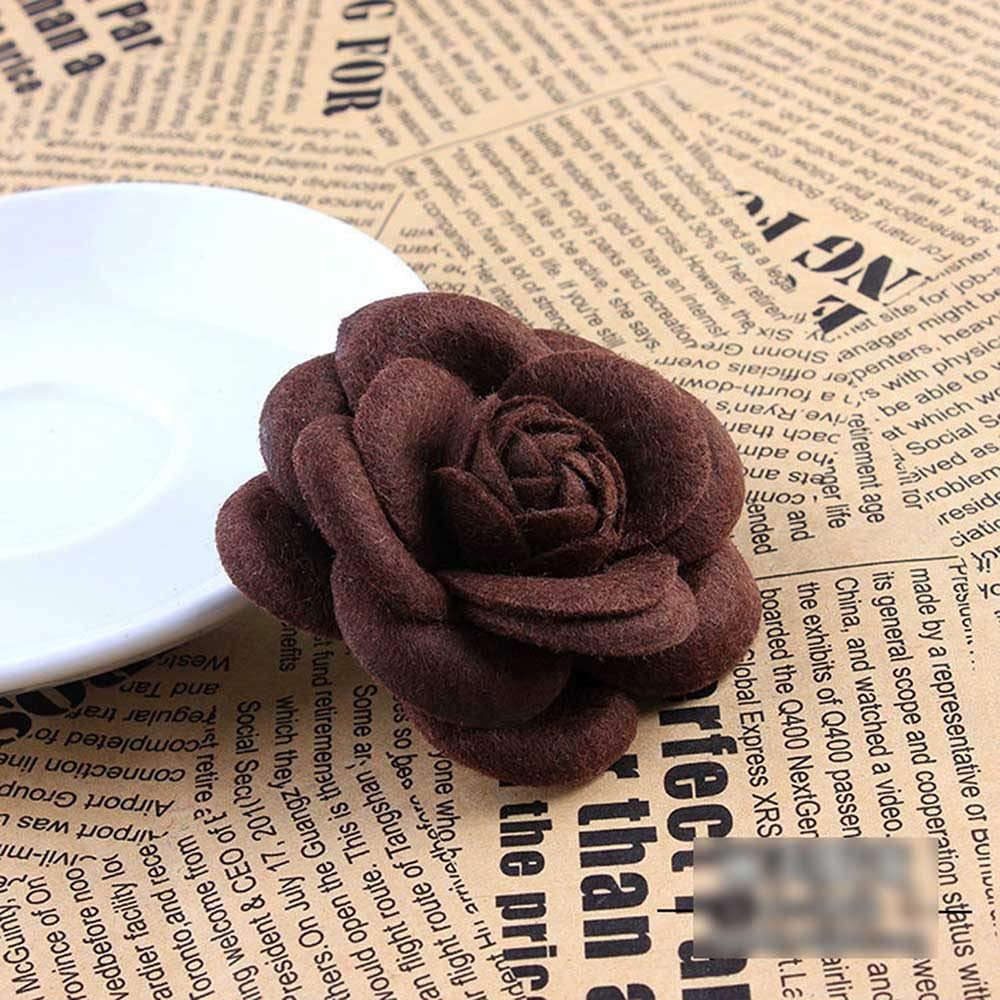 Handmade Fabric Camellia Flower Brooch Pin for Women & Girls - Elegant Unisex Wedding Party Costume Jewelry & Clothes Accessories - Perfect for Bridal Bouquets, Prom Dresses, Jackets & Scarves