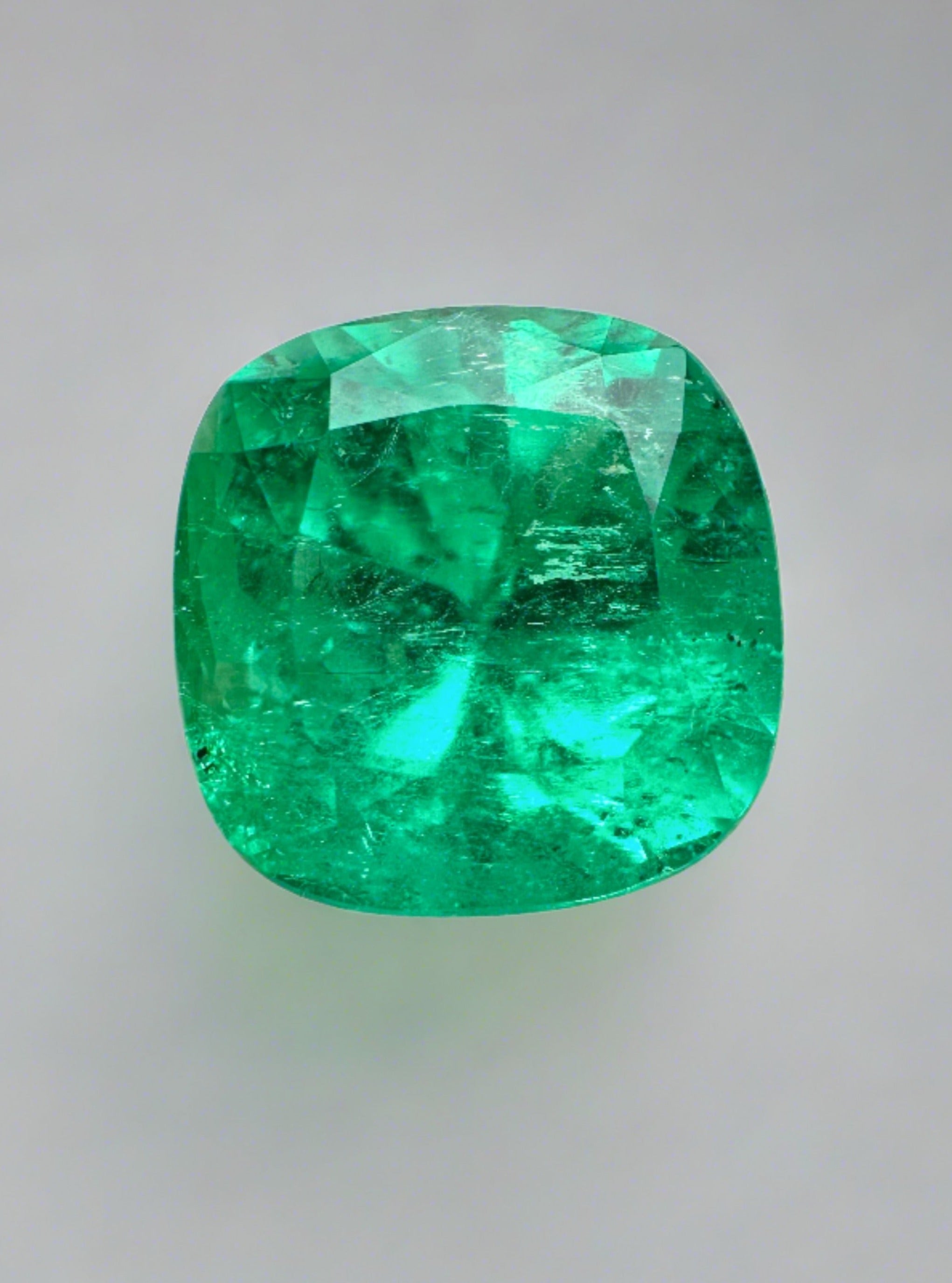 4.72 Carat 10x10mm Bright Green Natural Loose Colombian Emerald Cushion Cut Gemstone for Jewelry Making, Engagement Rings & Luxury Gifts