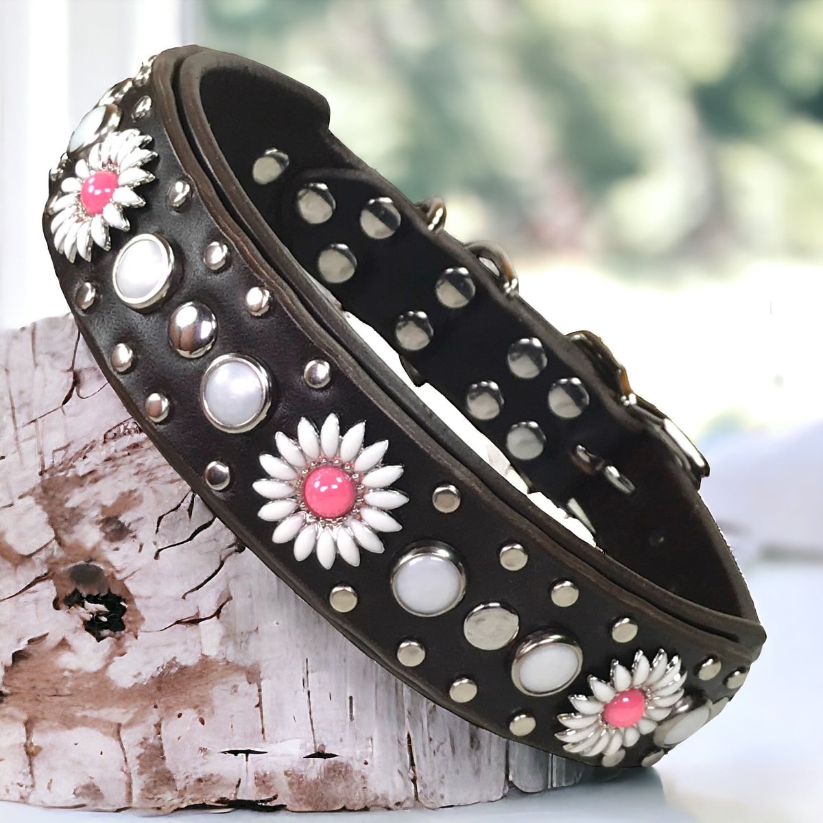Premium Genuine Leather Dog Collar - Kalina Collection | Adjustable & Durable Pet Collar for Small Medium Large Dogs | Perfect for Daily Walks, Training & Outdoor Adventures