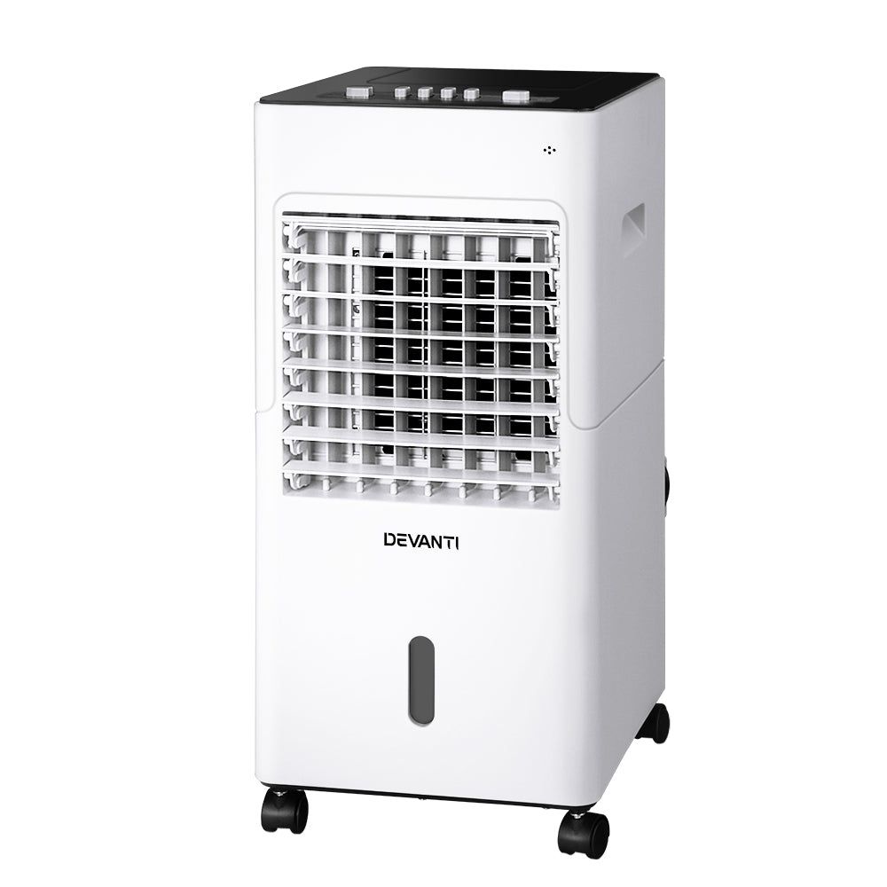 Devanti 6L Portable Evaporative Air Cooler with Humidifier - Personal Cooling Fan for Home, Office & Outdoor Use - Energy Efficient Air Conditioner Alternative for Summer