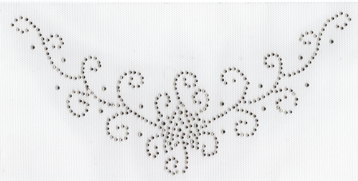 Hot Fix Rhinestone V-Neck Iron-On Transfer - Light Topaz for DIY T-Shirts, Dresses & Fashion Apparel