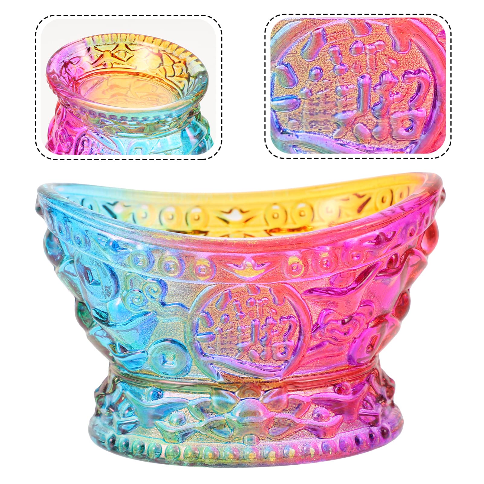 1pc Glass Candle Holder - Temple Candle Stand, Monastery Candlestick for Oil & Butter Lamps - Elegant Candle Storage for Home Decor, Meditation & Spiritual Ceremonies